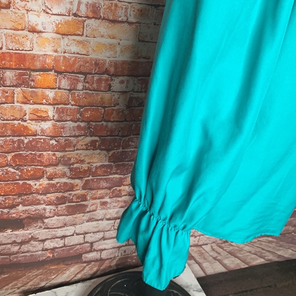 Vintage Worthington Teal Poet’s Blouse - Picture 7 of 11